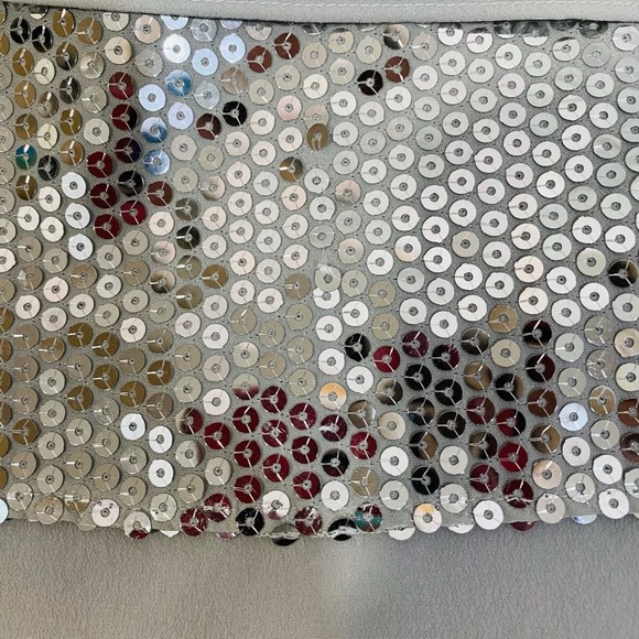 The Limited Womens Tank Shirt Sz S Small Sequin Ruffle Front Soft Sexy Gray - Picture 7 of 7